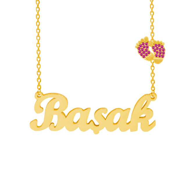 Gümüş Bebek Patikli İsimli Kolye - 3